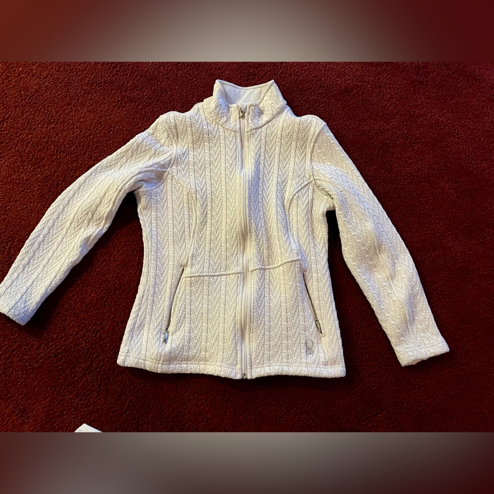 White Spider cable knit core sweater size large